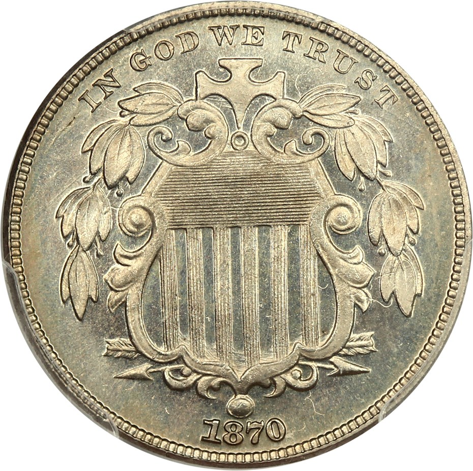 image for: 1870 5c PCGS/CAC Proof 65