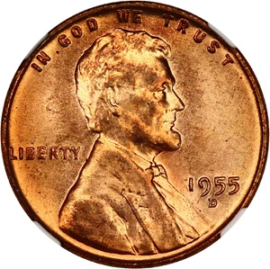 image for: 1955-D 1c NGC MS67 RD