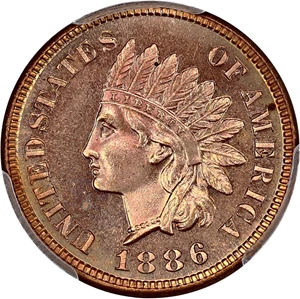 image for: 1886 1c PCGS Proof 65 RD (Variety 1)