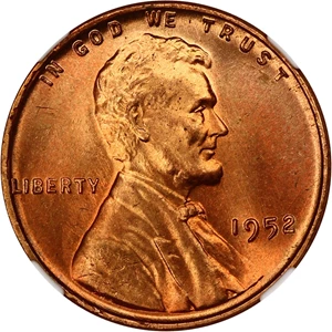 image for: 1952 1c NGC MS67 RD