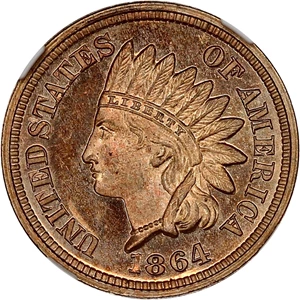 image for: 1864 1c NGC/CAC Proof 64 CAM (Eagle Eye, Copper Nickel)