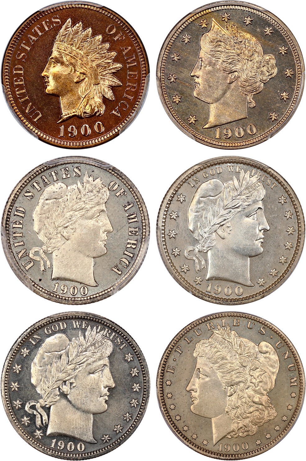 image for: 1900 Proof Set PCGS Proof 62-66 (6 Coins)