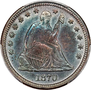 image for: 1870 25c PCGS AU50