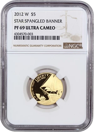 image for: 2012-W Star-Spangled Banner $5 NGC Proof 69 UCAM