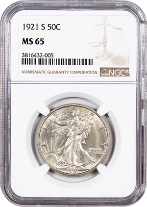 image for: 1921-S 50c NGC MS65