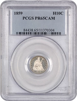 image for: 1859 H10C PCGS Proof 65 CAM