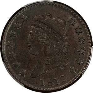 image for: 1812 1c PCGS AU50 (S-288, Large Date)