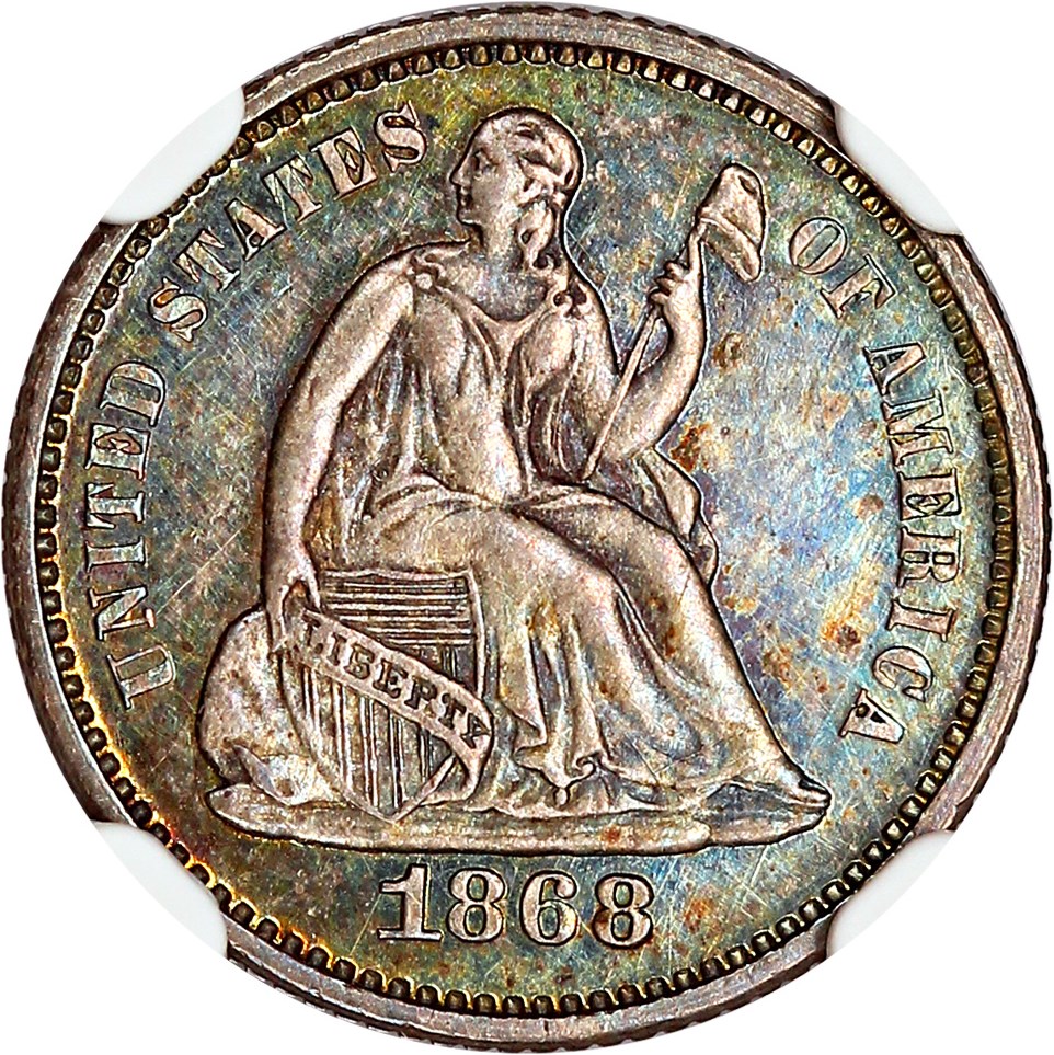 image for: 1868 H10c NGC/CAC Proof 64