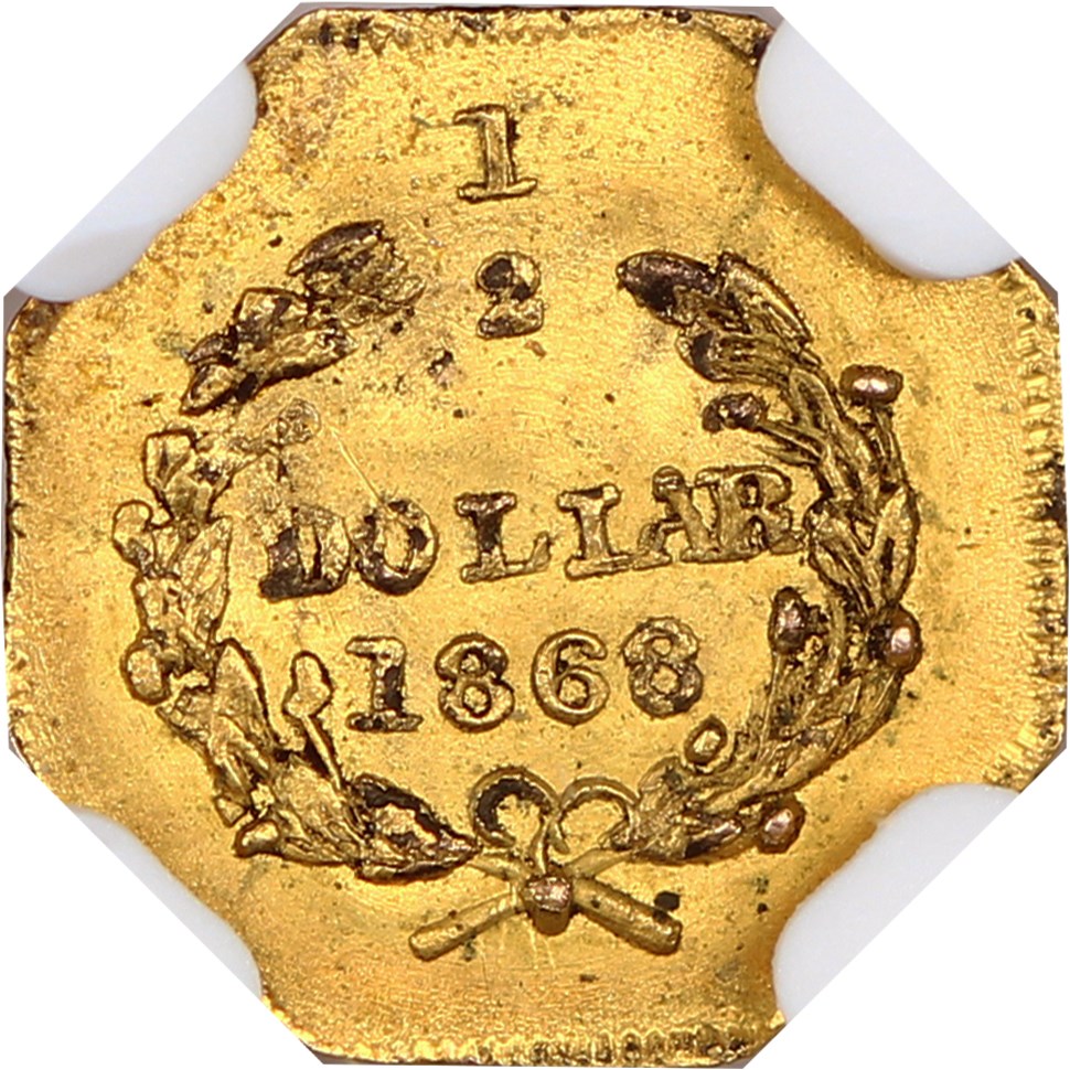 image for: 1868 Cal. Gold 50c NGC MS65 (BG-906)