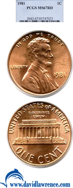 image for: 1981 1c PCGS MS67 RD