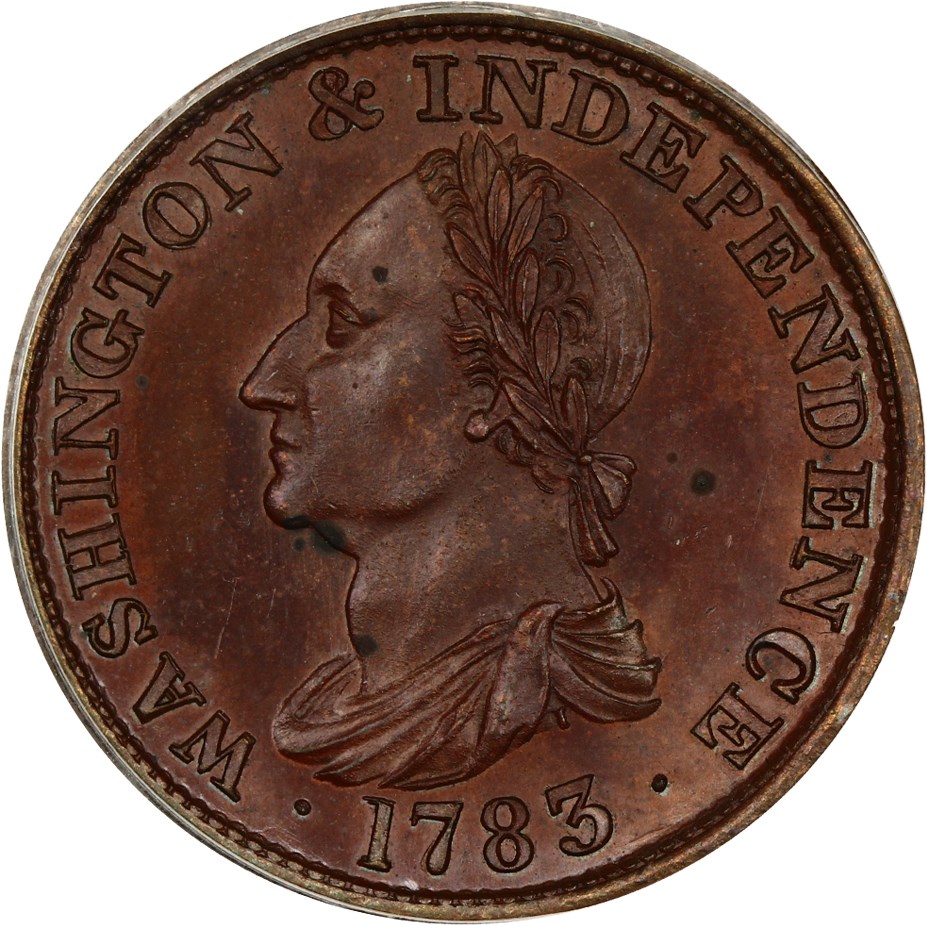 image for: 1783 Res Washington Draped Bust Copper PCGS Proof 65 BN (Engrailed Edge)