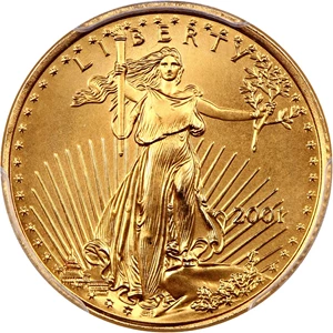 image for: 2001 Gold Eagle $10 PCGS MS69