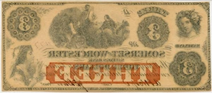 image for: FR. MDS716b 1864 $3 Salisbury, Maryland PMG Choice Unc 63