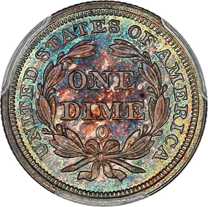 image for: 1858-O 10c PCGS/CAC MS66+