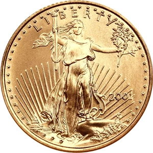 image for: 2001 Gold Eagle $10 NGC MS69
