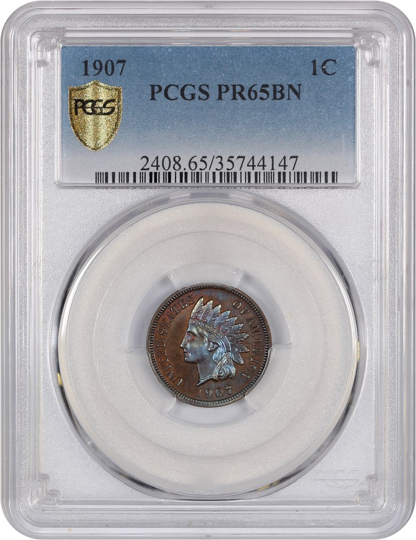 image for: 1907 1c PCGS Proof 65 BN
