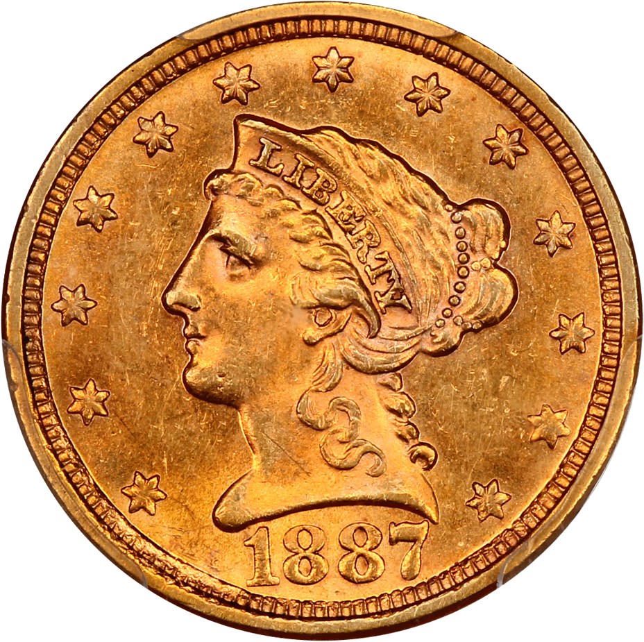 image for: 1887 2 1/2 PCGS MS62