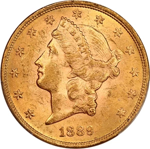 image for: 1889 $20 PCGS MS62