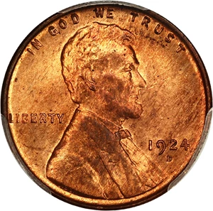 image for: 1924-D 1c PCGS MS65 RB