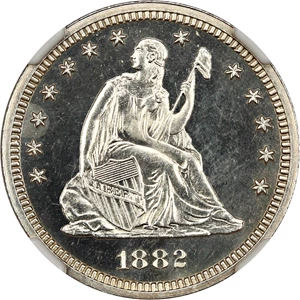 image for: 1882 25c NGC Proof 65