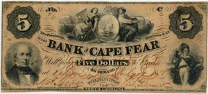 image for: FR. NC90G404 1850s-60s $5 Salem, North Carolina PMG Fine 15 (Previously Mounted, Ink, Annotated)