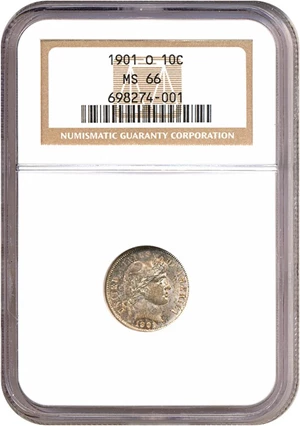 image for: 1901-O 10c NGC MS66