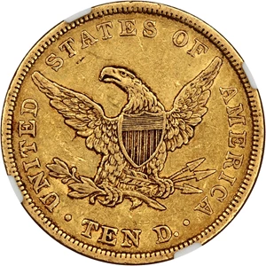 image for: 1839/8 $10 NGC XF45 (Large Letters, Type of 1838)