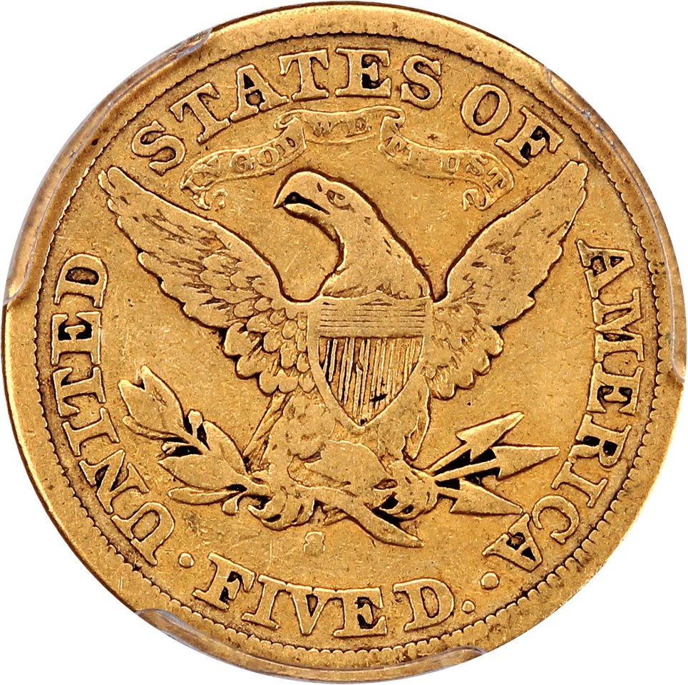image for: 1871-S $5 PCGS F15