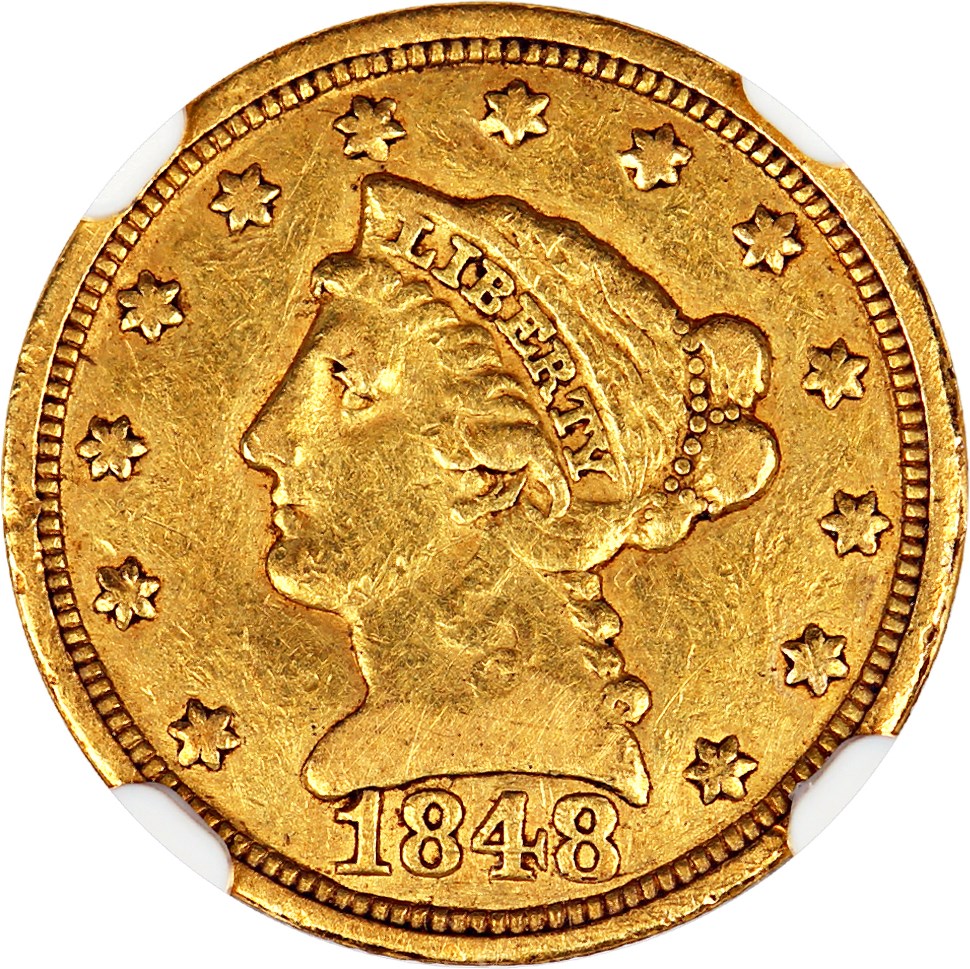 image for: 1848-C 2 1/2 NGC/CAC XF45