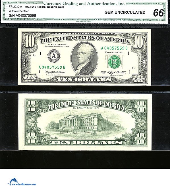 1993 $10 (Fr. 2030A)