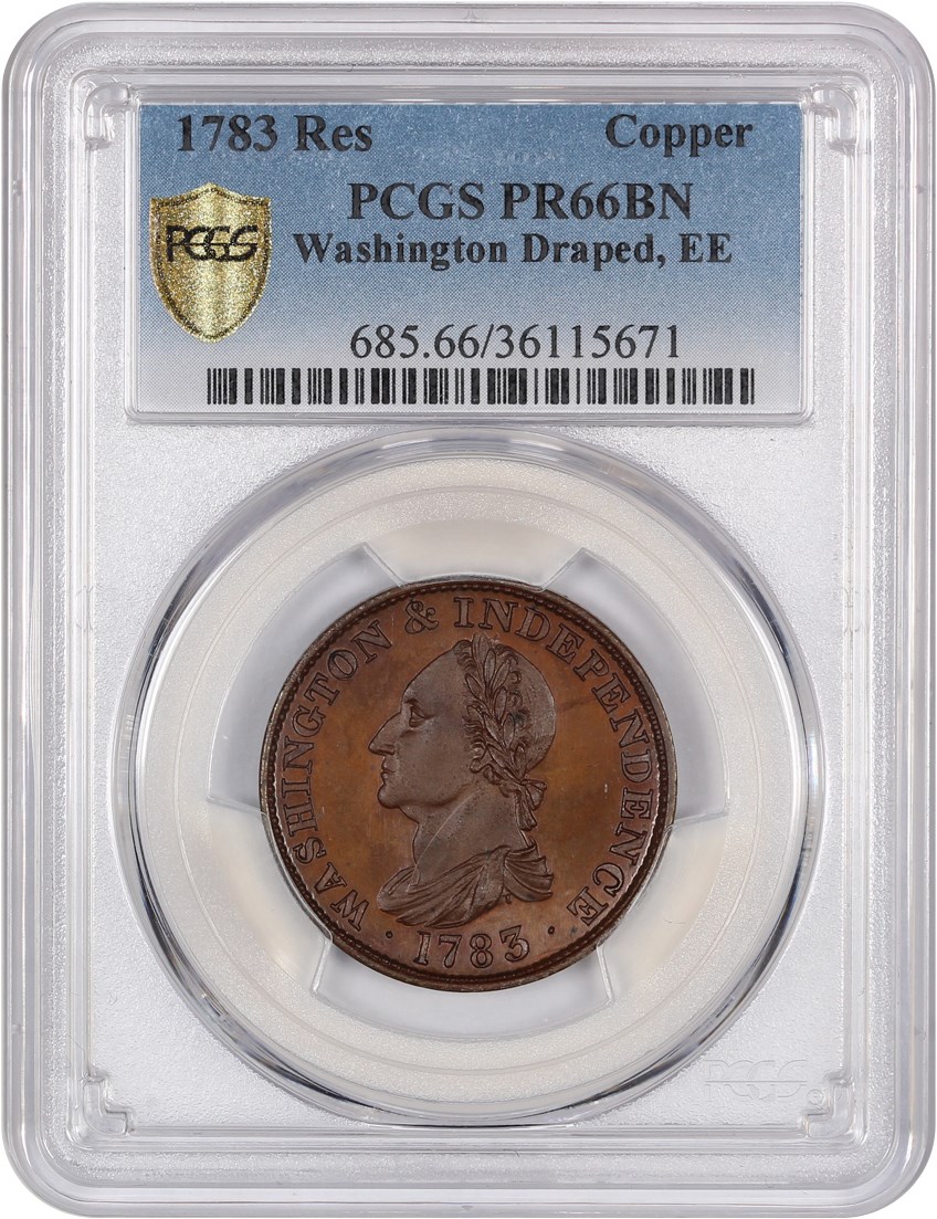 image for: 1783 Res Washington Draped Bust Copper PCGS Proof 66 BN (Engrailed Edge)
