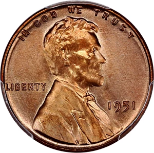 image for: 1951 1c PCGS MS67 RD (Retro Doily Label)