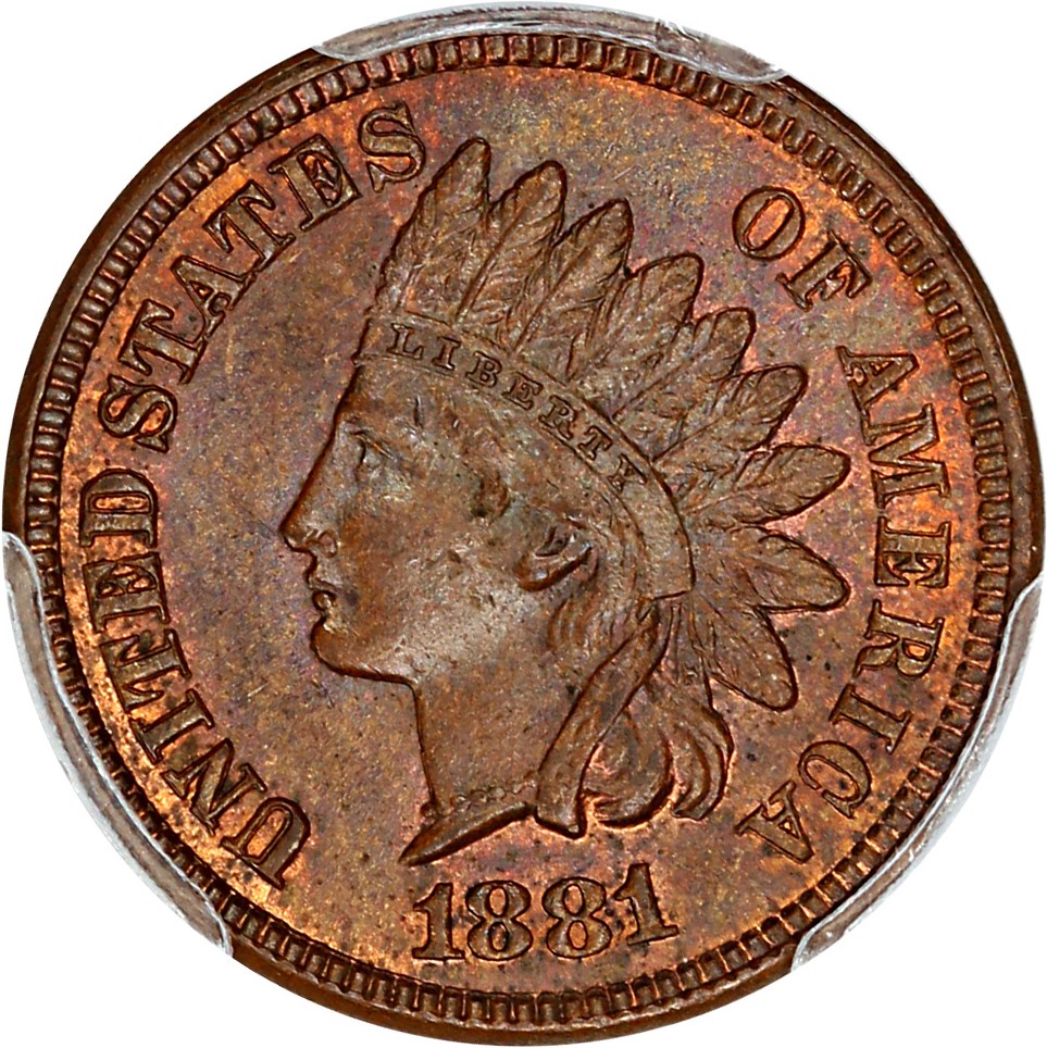 image for: 1881 1c PCGS MS63 BN