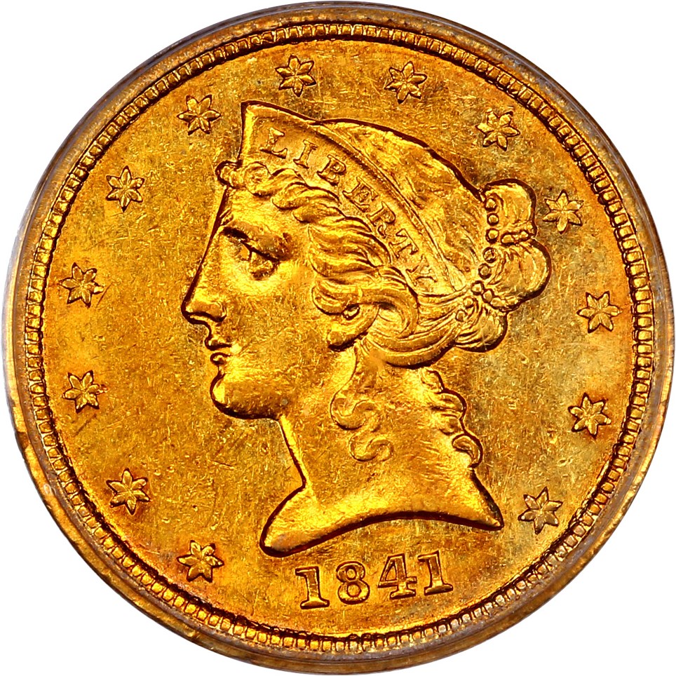 image for: 1841-C $5 PCGS AU58