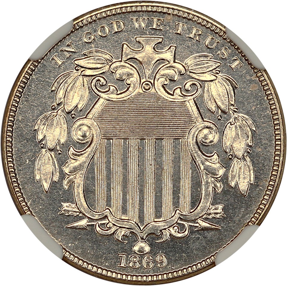 image for: 1869 5c NGC Proof 65+