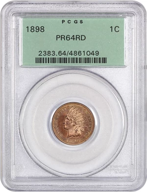 image for: 1898 1c PCGS Proof 64 RD (OGH)