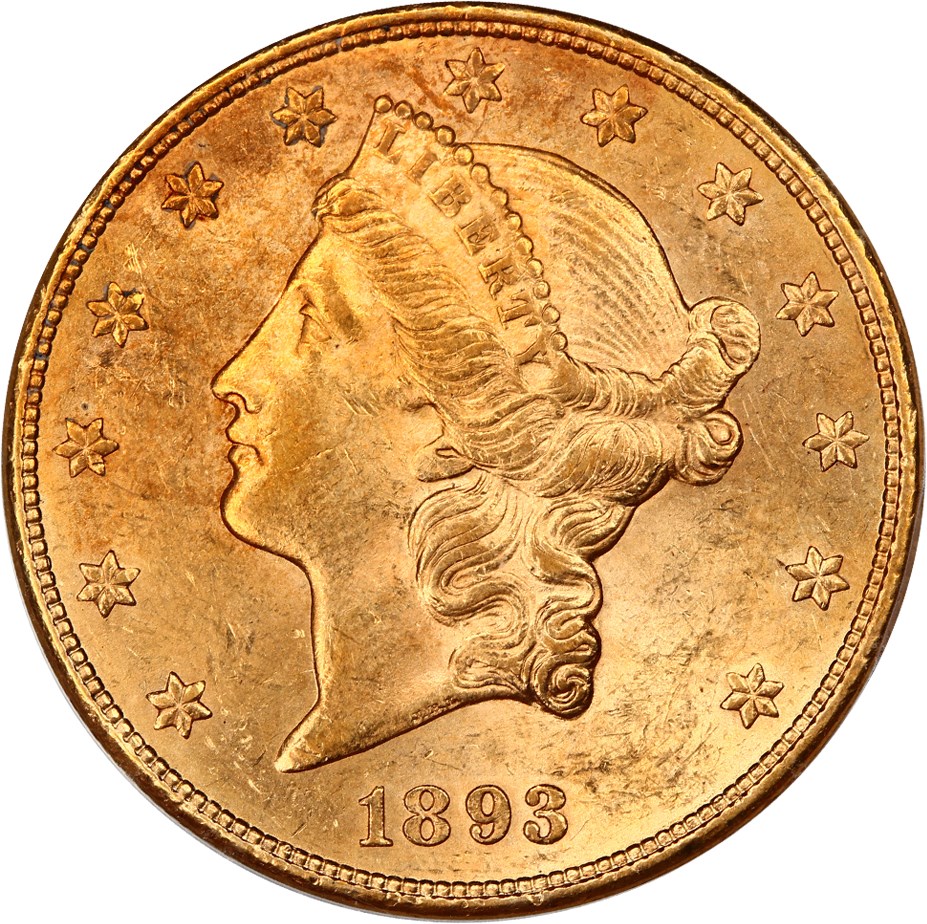image for: 1893-CC $20 PCGS MS61