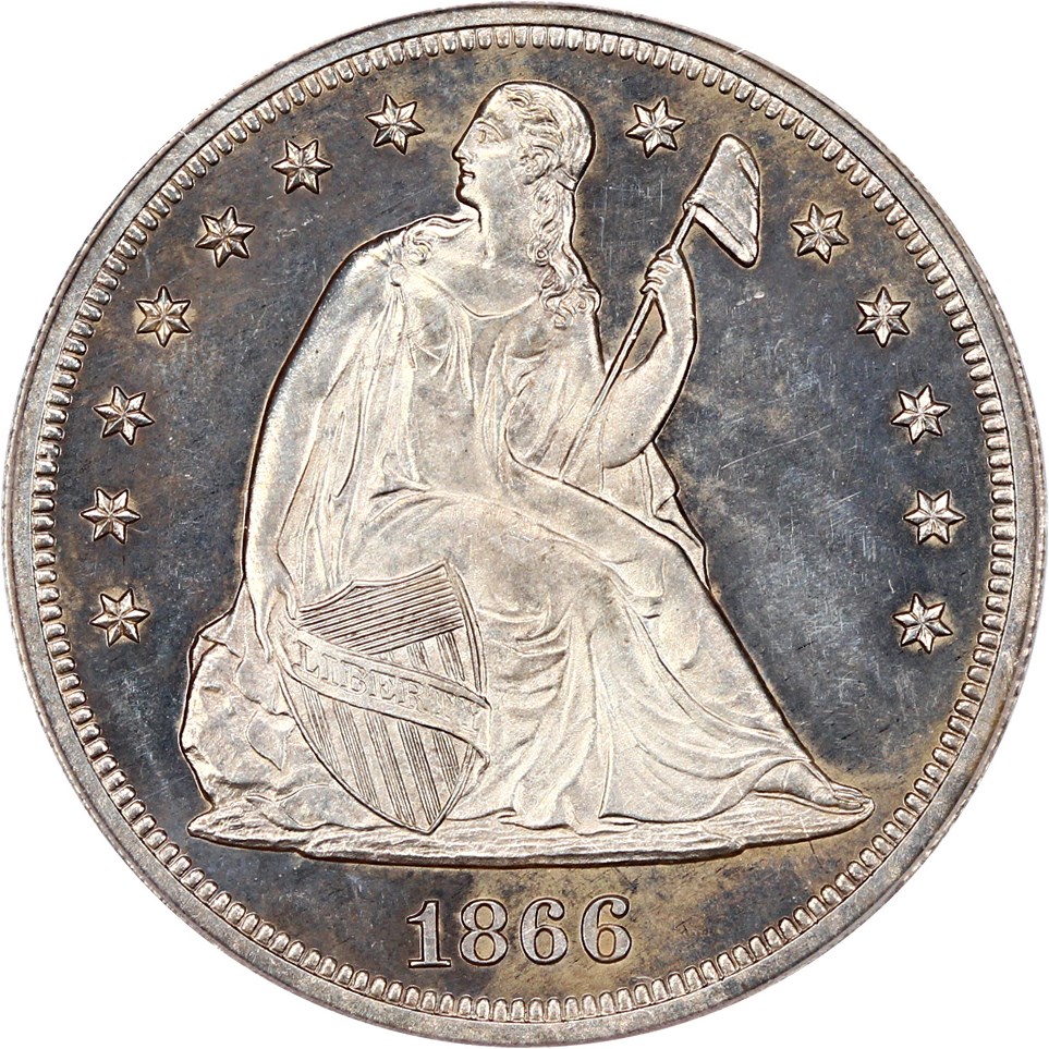 image for: 1866 $1 PCGS Proof 64 CAM (Motto)