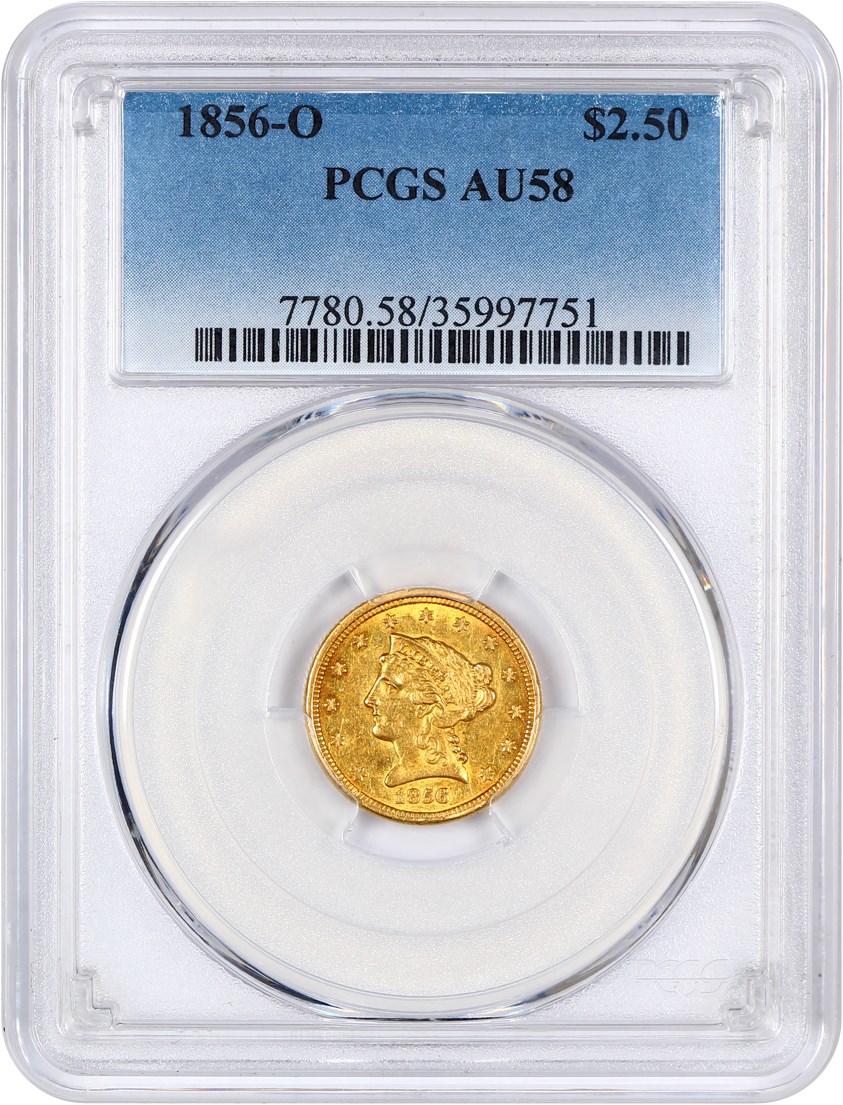 image for: 1856-O 2 1/2 PCGS AU58