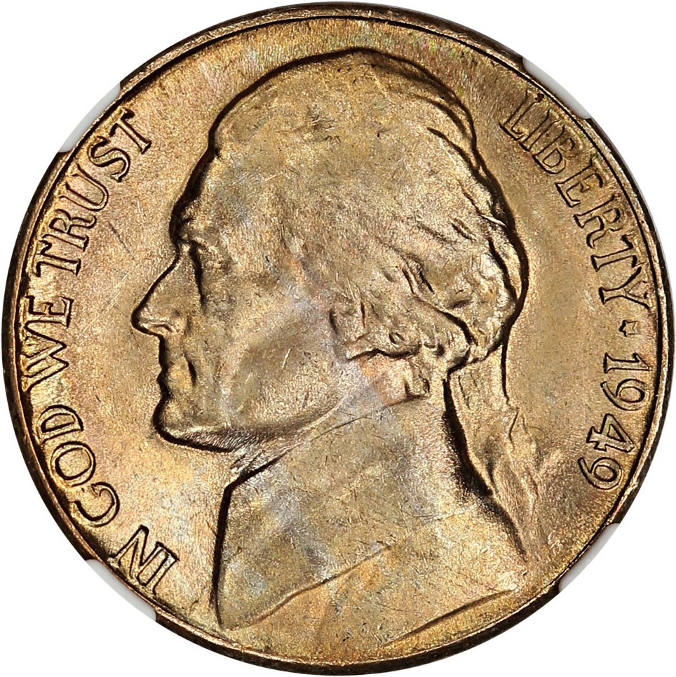 image for: 1949-D 5c NGC MS66+