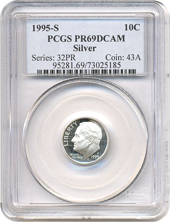 image for: 1995-S 10c Silver PCGS Proof 69 DCameo