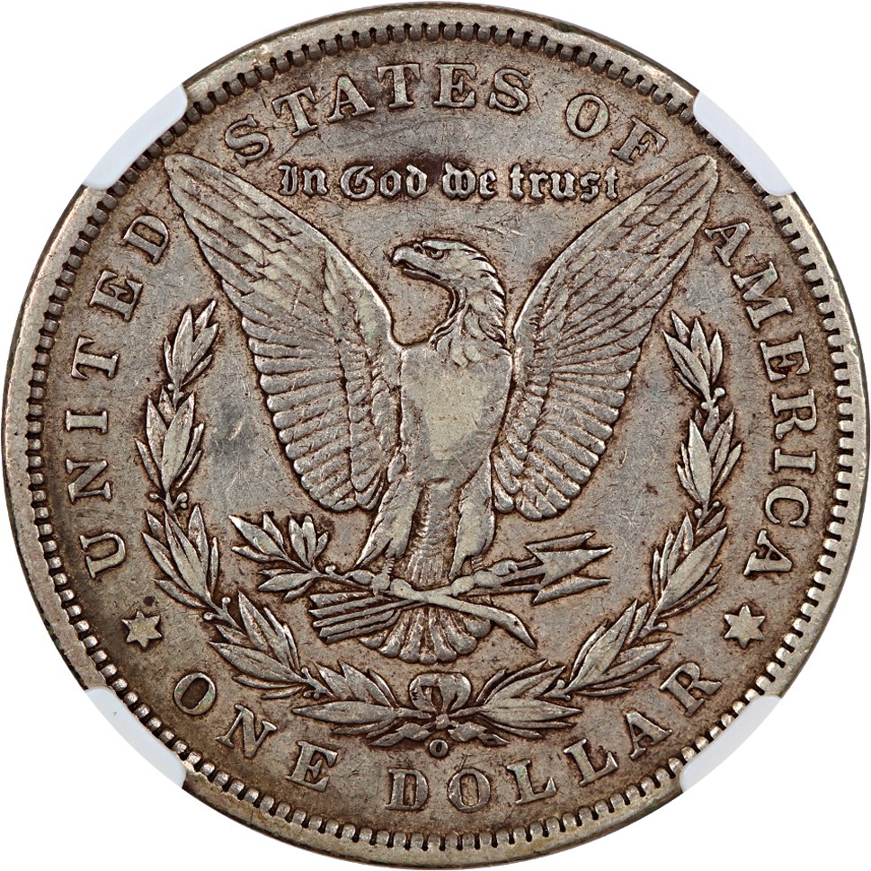 image for: Top 100 VAM: 1899-O $1 NGC VF25 (VAM-5 Micro O Wing Lines)