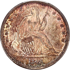 image for: 1842 50c PCGS/CAC MS64 (Small Date, Reverse of 1842)