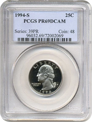 image for: 1994-S 25c PCGS Proof 69 DCameo