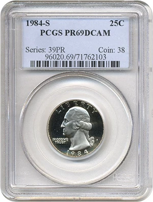 image for: 1984-S 25c PCGS Proof 69 DCameo
