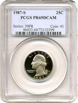 image for: 1987-S 25c PCGS Proof 69 DCameo