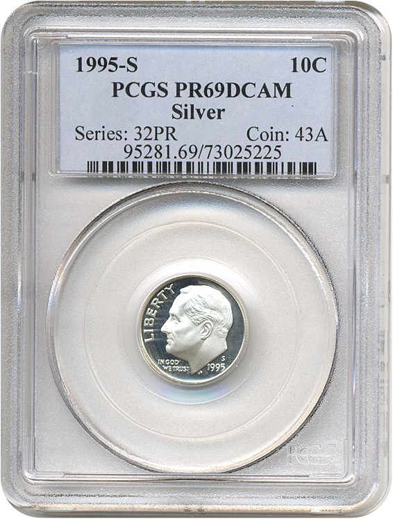 image for: 1995-S 10c Silver PCGS Proof 69 DCameo