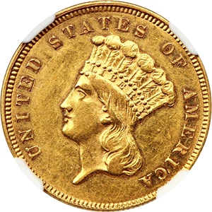 image for: 1879 $3 NGC AU55