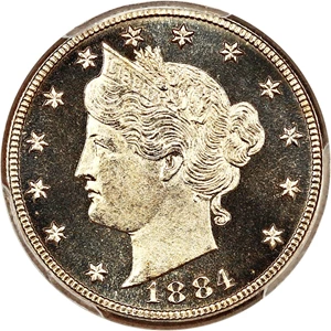 image for: 1884 5c PCGS/CAC Proof 67+ CAM