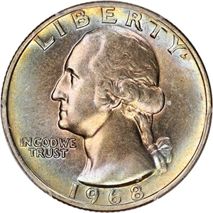 image for: 1968 25c PCGS MS66